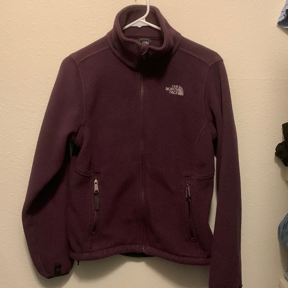 the north face purple fleece jacket size small